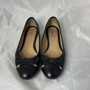 Geox Black Flats with Bow Detail